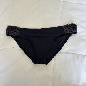 Becca By Rebecca Virtue Bikini Bottom Womens Medium Black Swimwear Beach Summer